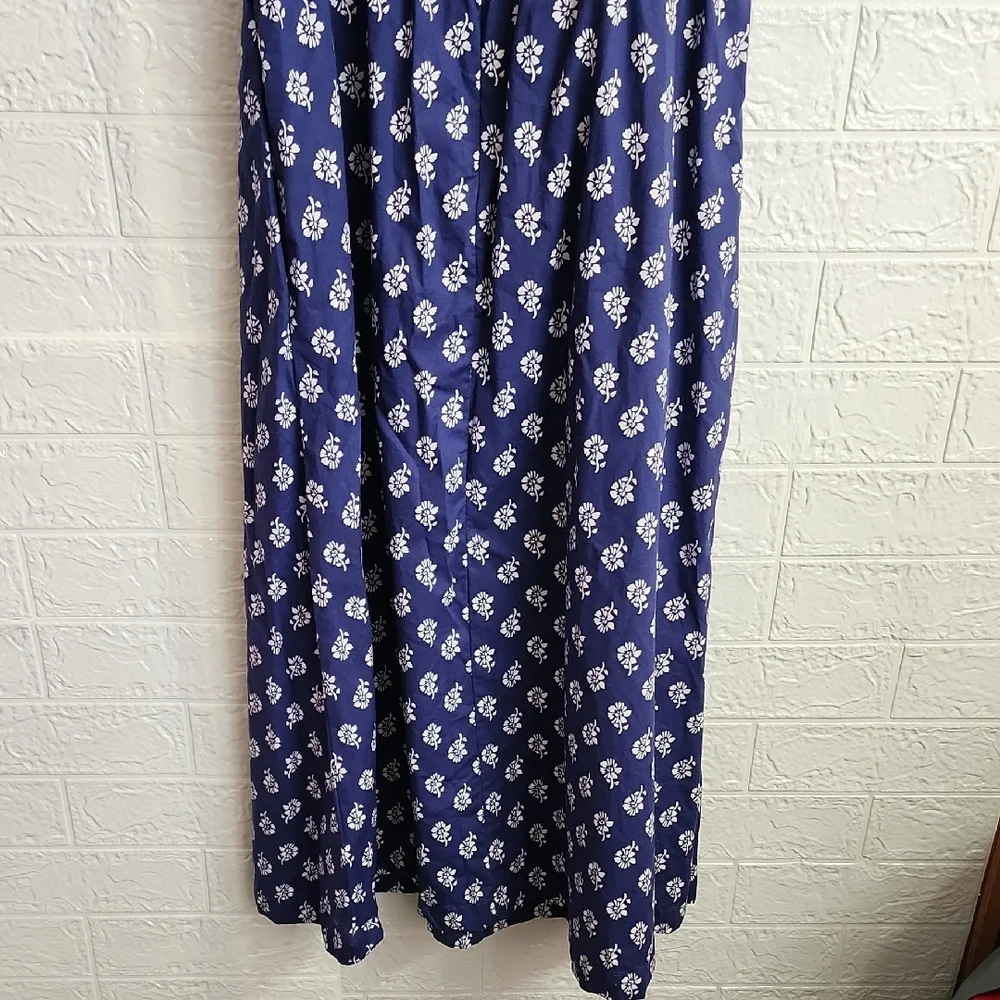 J. Crew Navy and White Patterned Maxi Dress - Picture 7 of 7